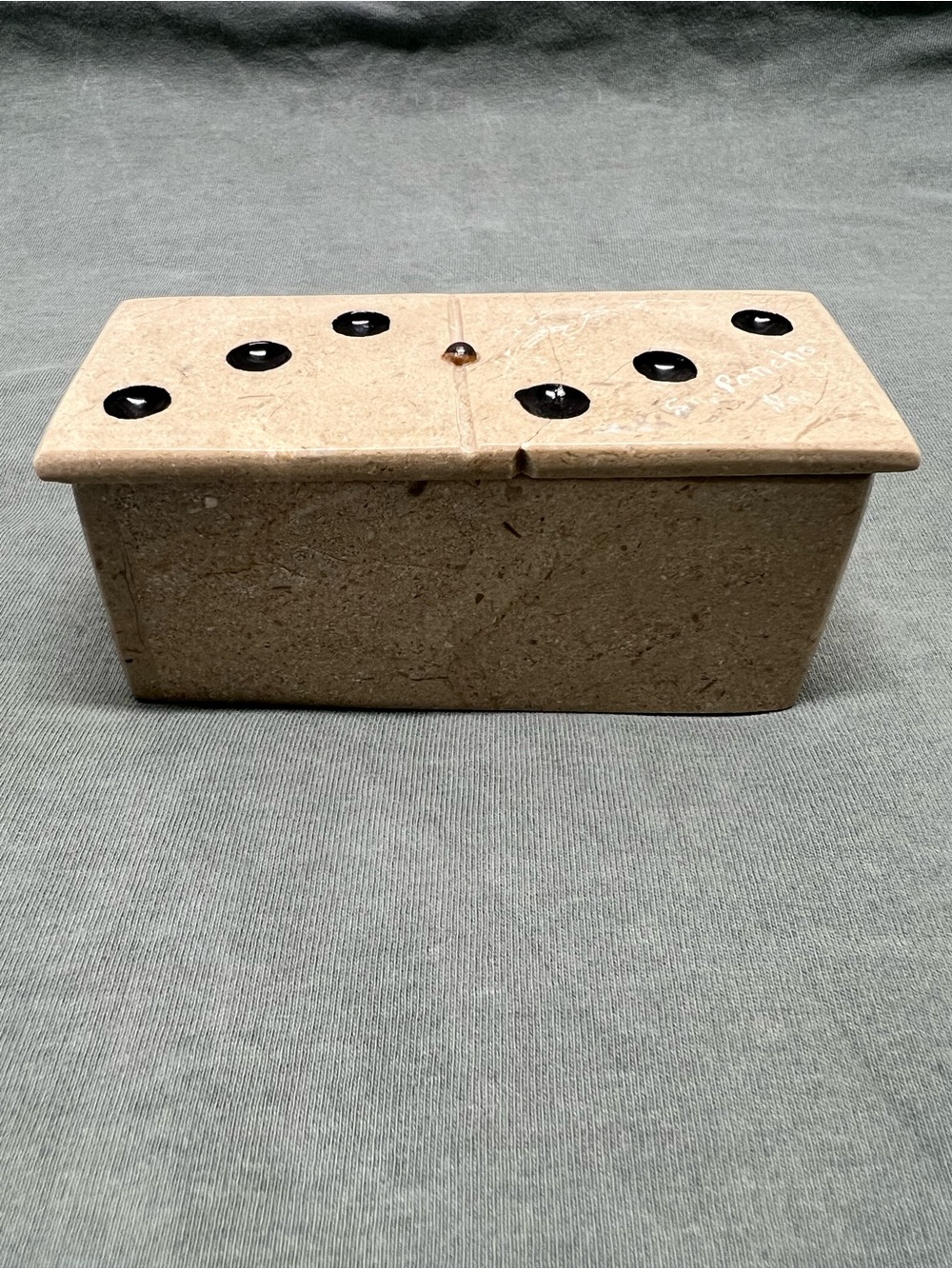 Handcrafted in Mexico, One of a kind Stone Domino set 28 pc double 6 set